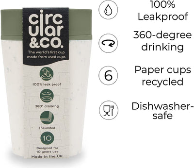 Eco Friendly Travel Mug - Cream & Green