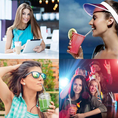 Stainless Steel Straws - 8 Pack