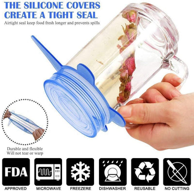 Silicone Stretch Lids - Set Of 12